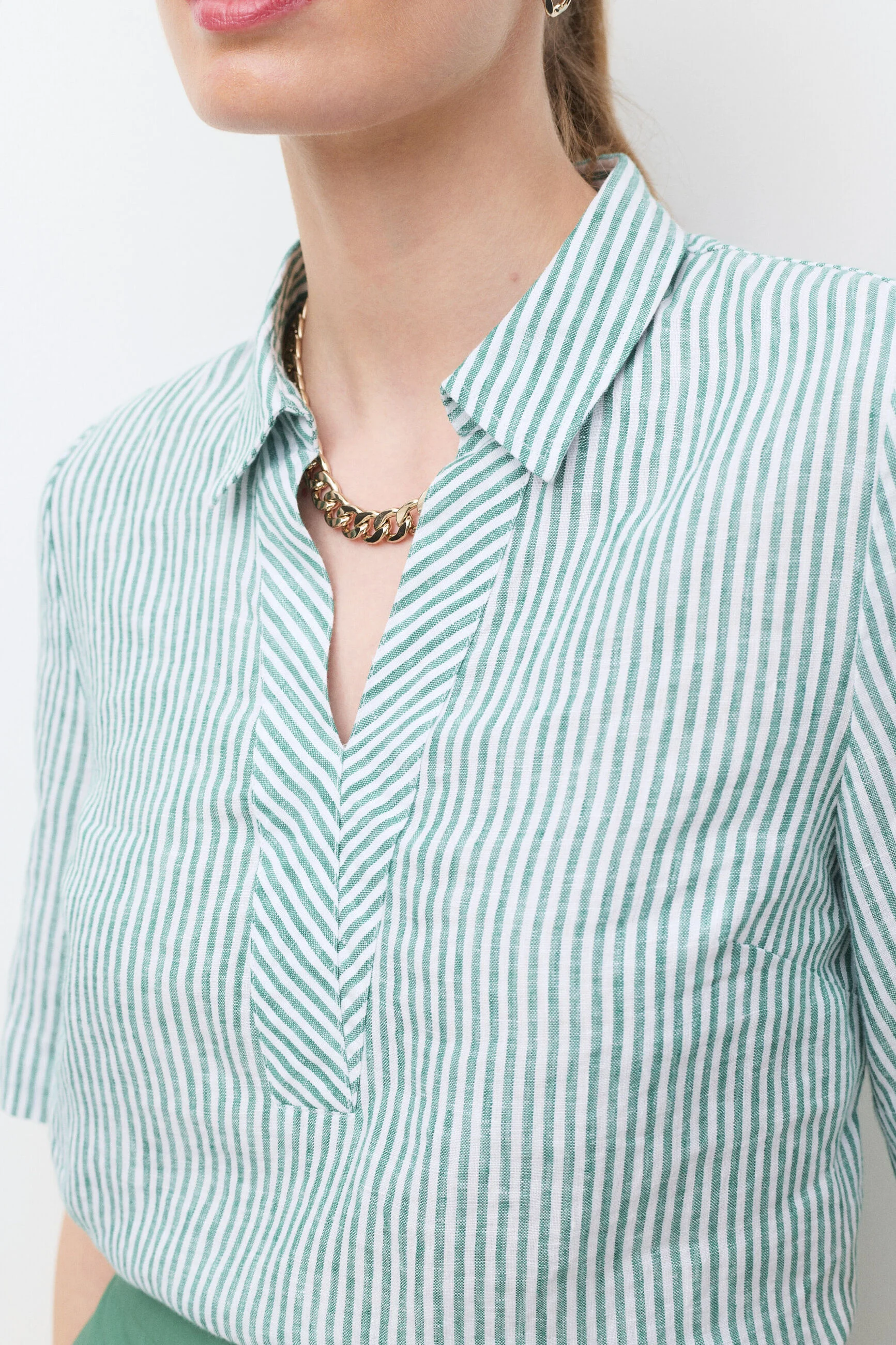 Chemise lin vert