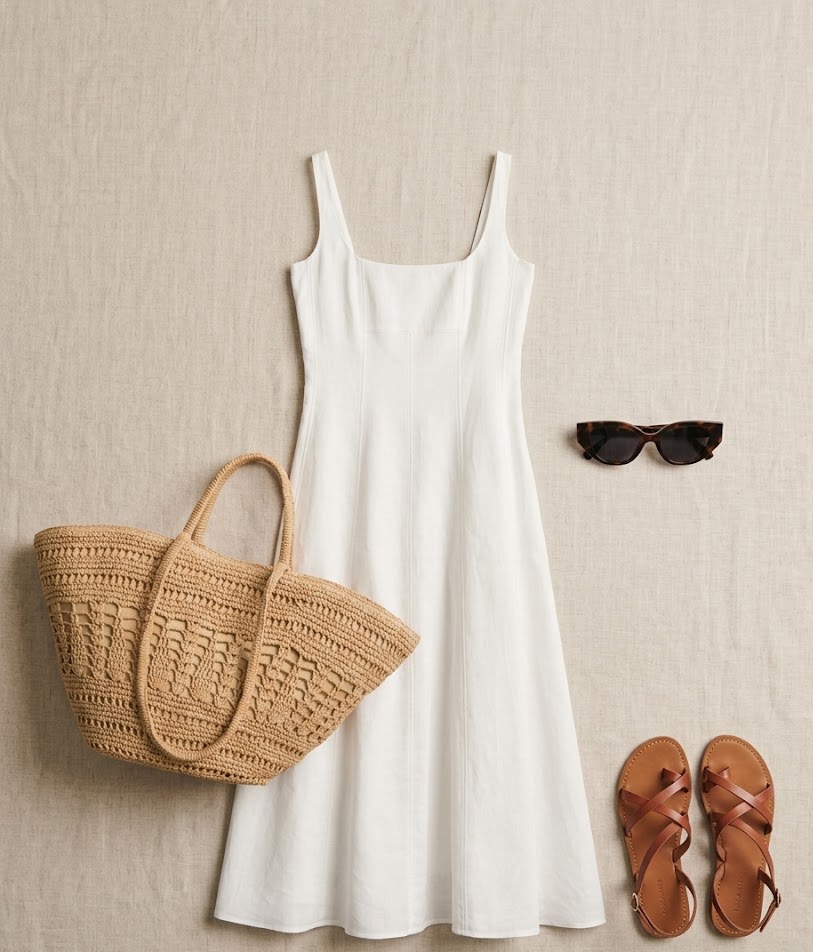 Look Marché Robe Blanche