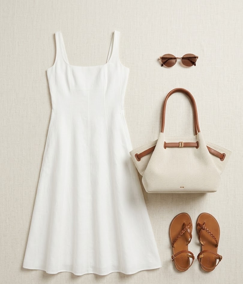 Look Marché Robe Blanche